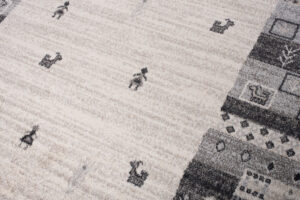 Area Rug Sari Grey Cream Ethnic Frame