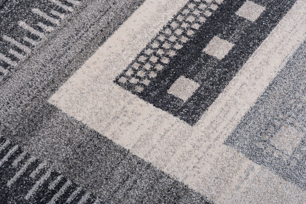 Area Rug Sari Grey Ethnic Frame
