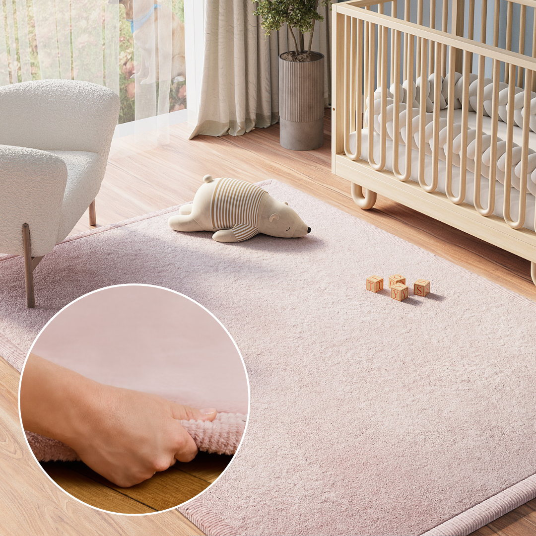 Kids’ Rug Fluffin Pink Non-slip