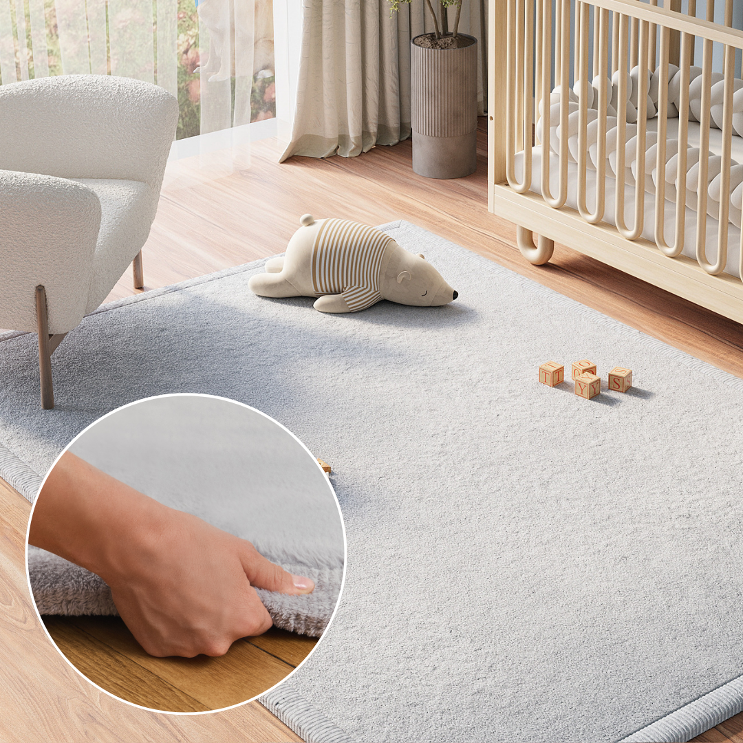 Kids’ Rug Fluffin Light Gray Non-slip