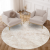 Area Rug Crystal Round Cream Brown Flecked Lines