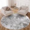 Area Rug Crystal Round Light Grey Marble