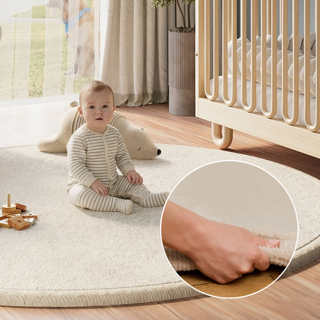 Kids’ Rug Fluffin Round Beige Non-slip