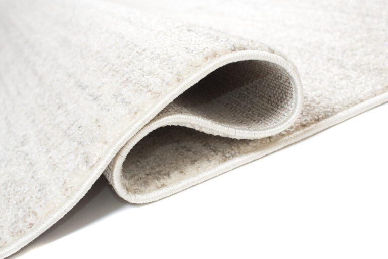 Area Rug Sari with Fringes Light Cream