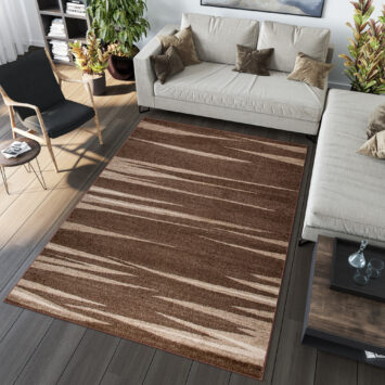 Area Rug Sari Brown Beige Striped
