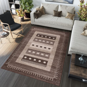 Area Rug Sari Brown Ethnic Frame
