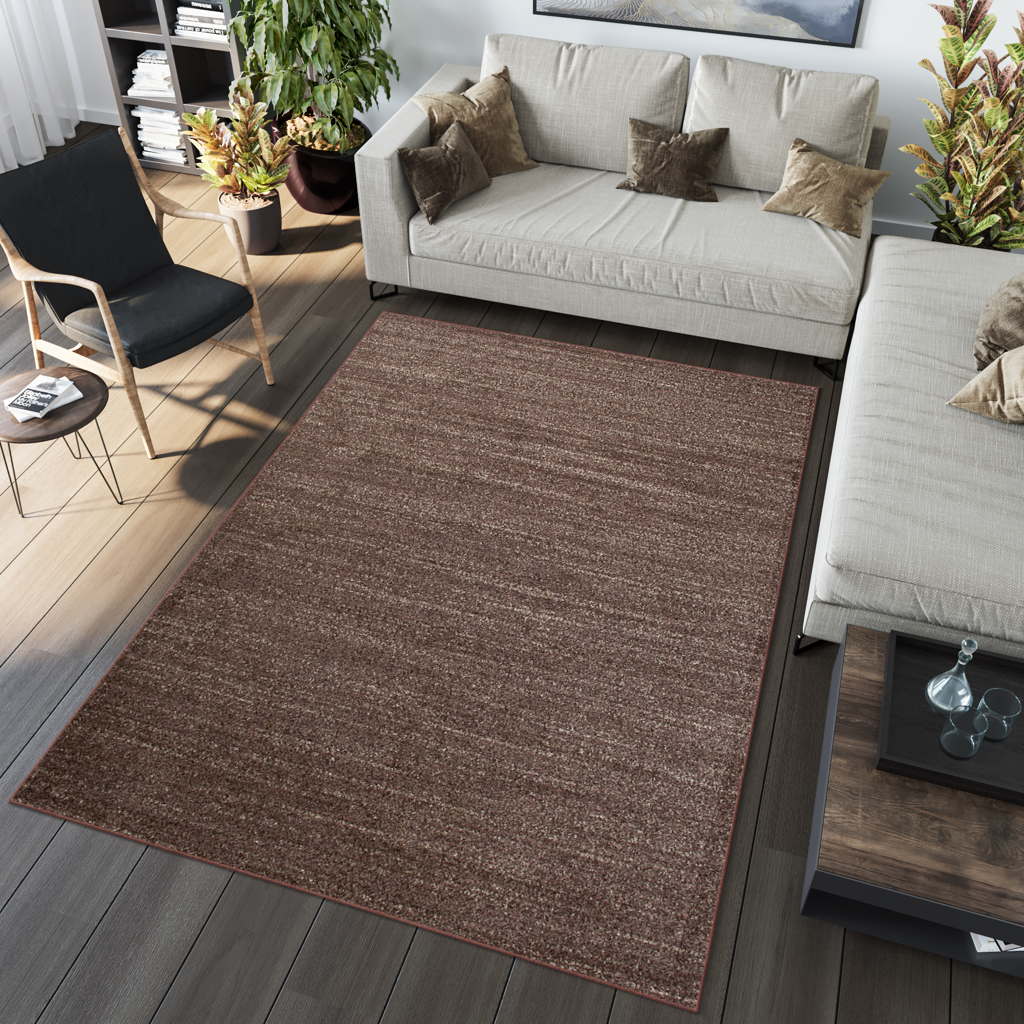 Area Rug Sari Dark Brown Melange