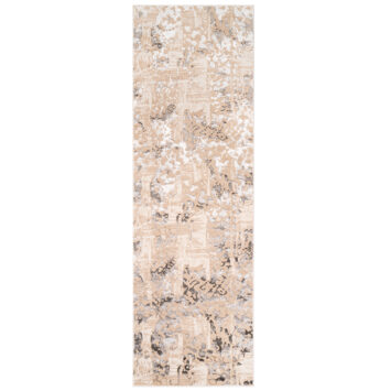 Carpet Runner Crystal Beige Grey Abstract