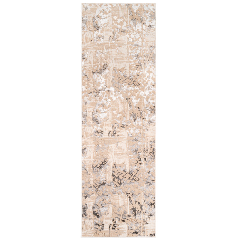 Carpet Runner Crystal Beige Grey Abstract