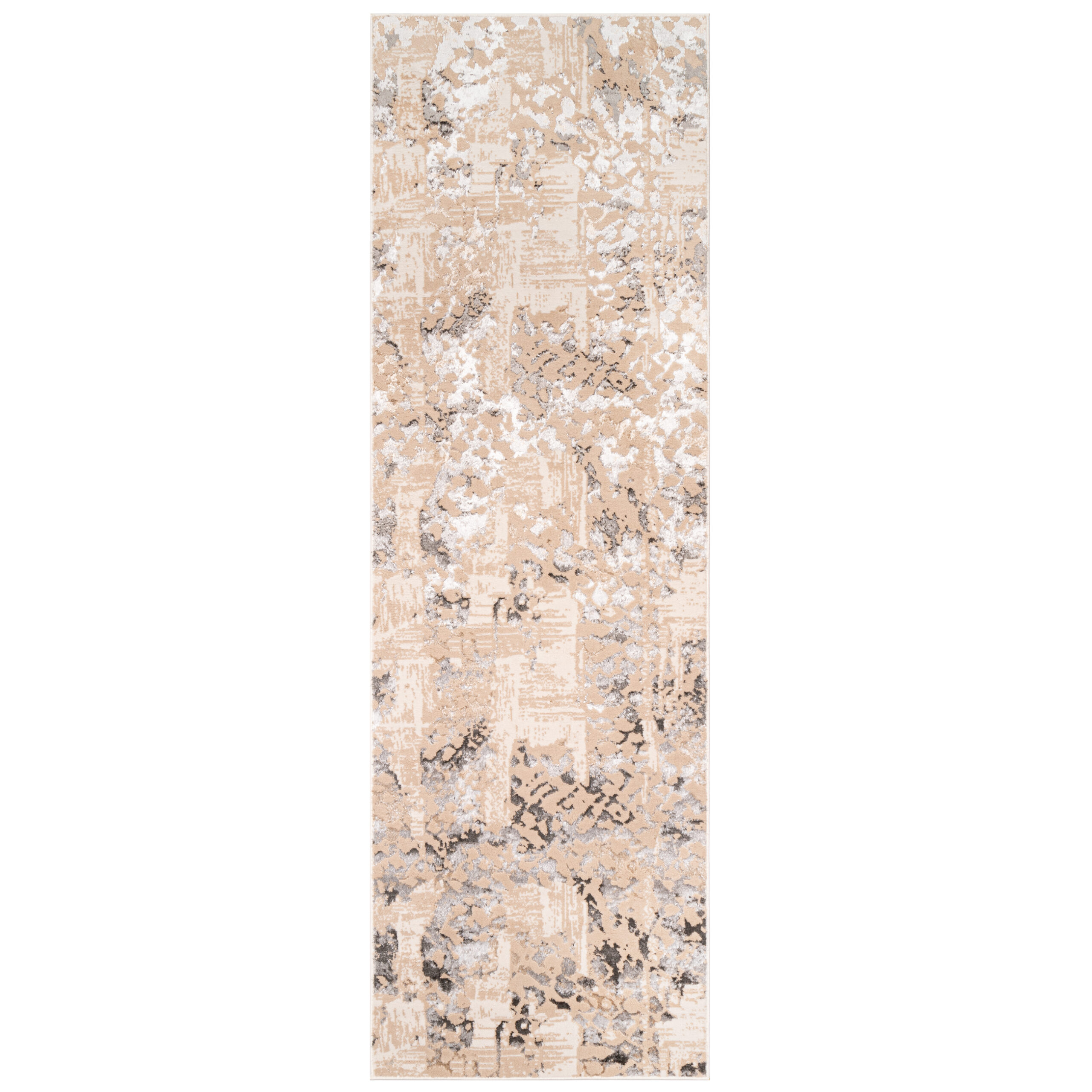 Carpet Runner Crystal Beige Grey Abstract