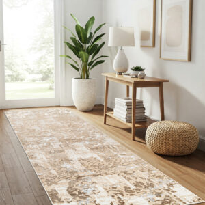 Carpet Runner Crystal Brown Gold Abstract