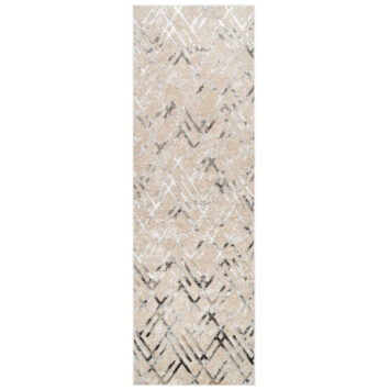 Carpet Runner Crystal Grey ZigZag