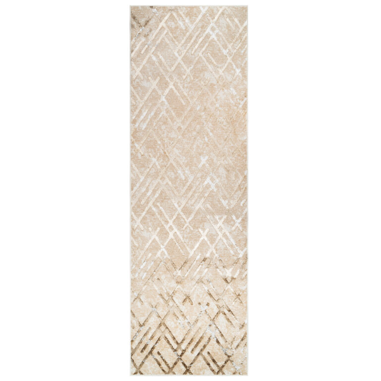 Carpet Runner Crystal Beige Gold ZigZag