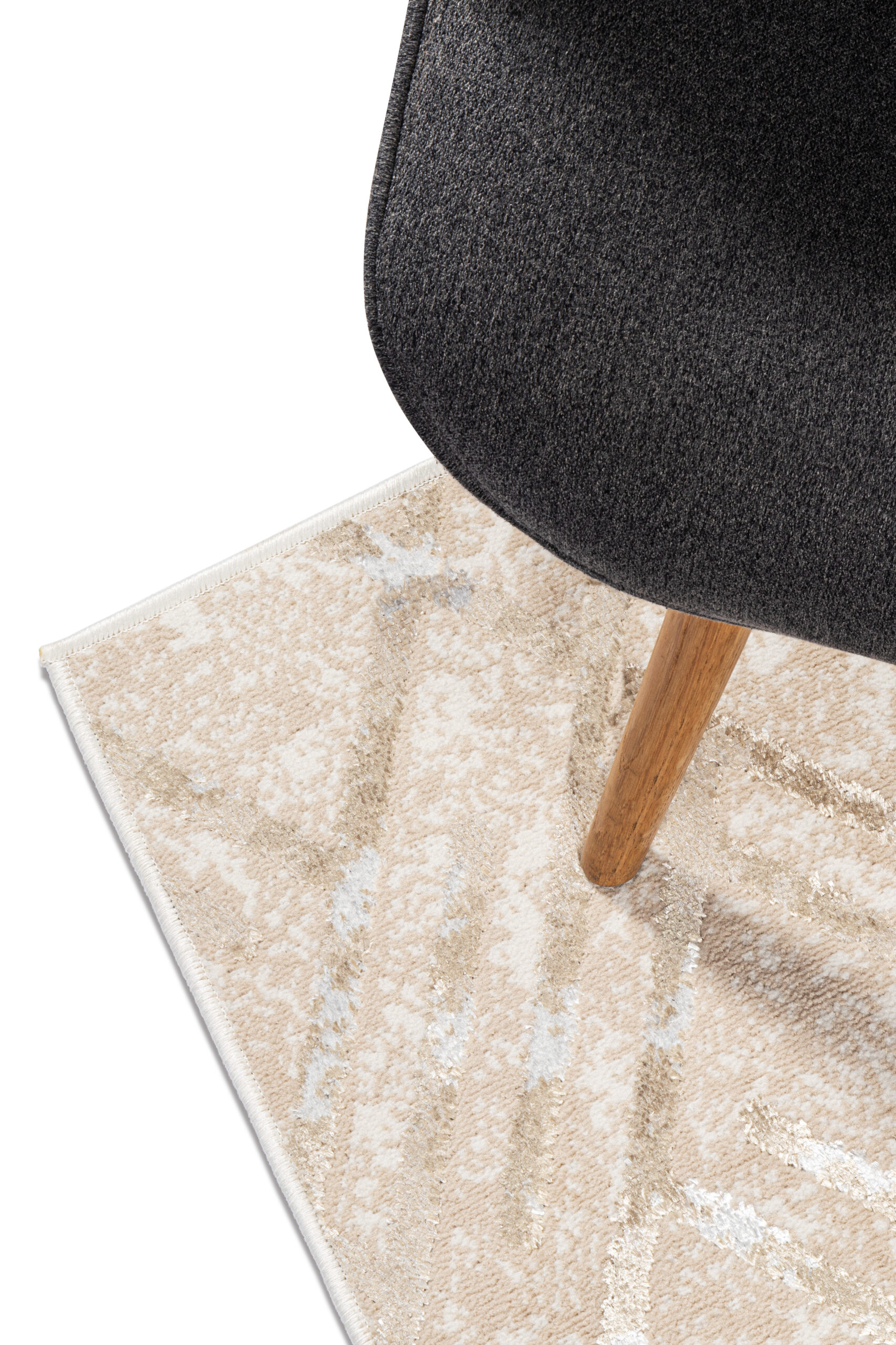 Carpet Runner Crystal Beige Gold ZigZag