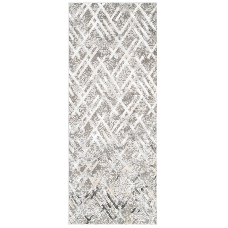 Carpet Runner Crystal Grey Beige ZigZag