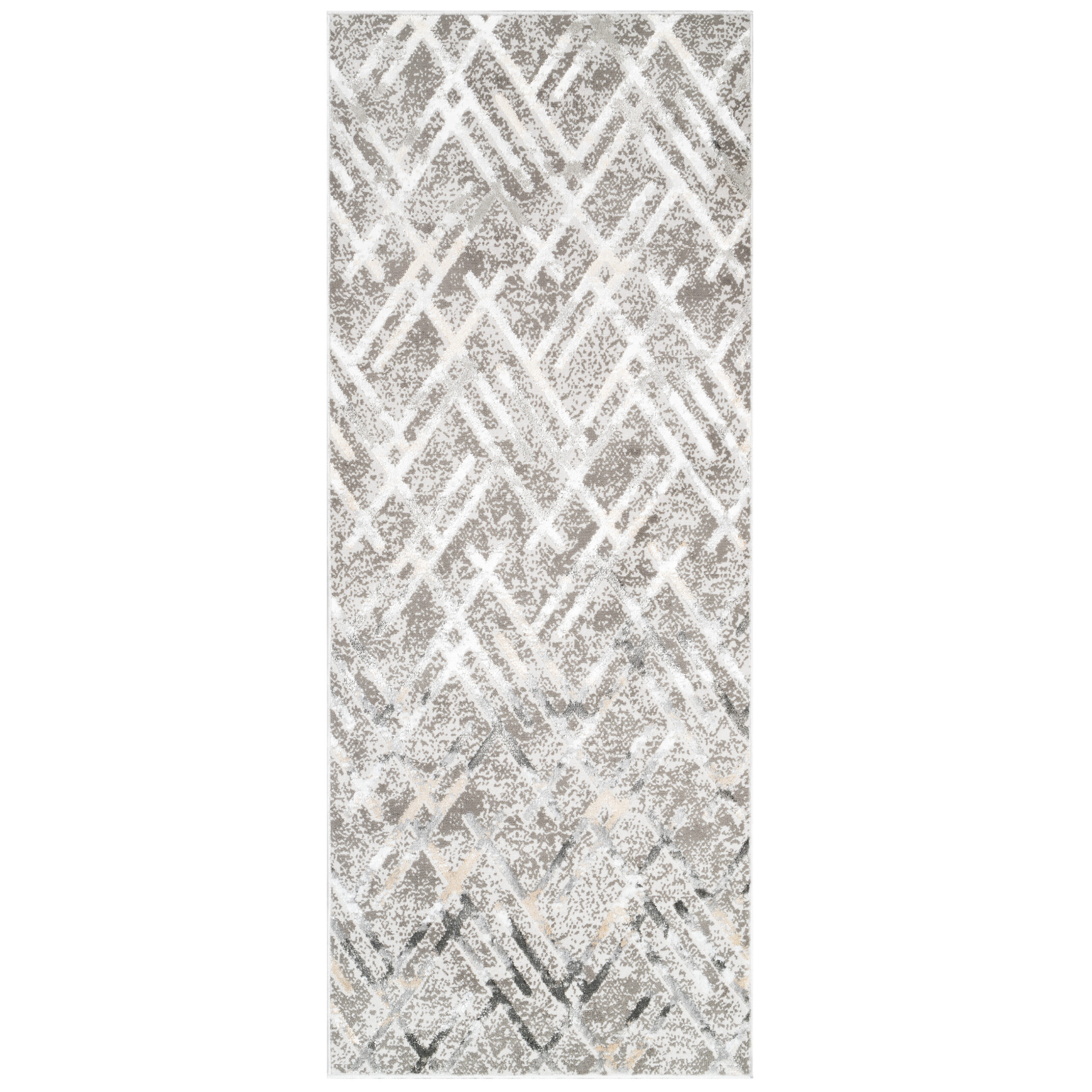 Carpet Runner Crystal Grey Beige ZigZag