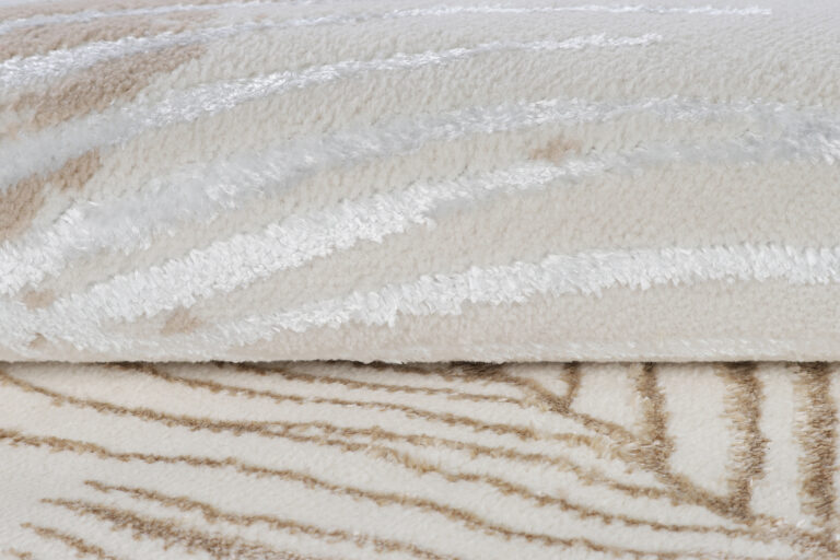 Area Rug Crystal Round Gold Brown Cream Leaves