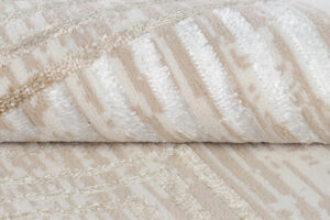 Area Rug Crystal Round Beige Brown Cream Stripes