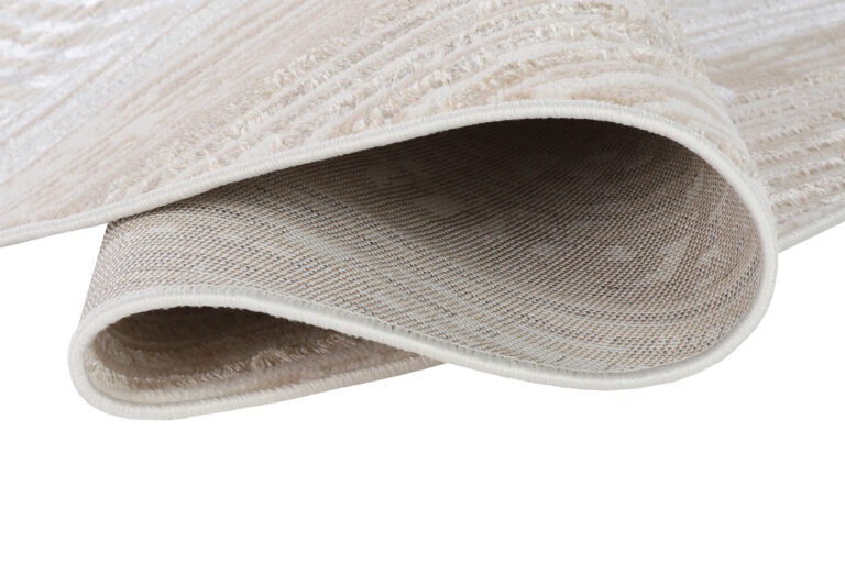 Area Rug Crystal Round Beige Brown Cream Stripes