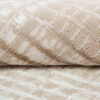 Area Rug Crystal Round Brown Beige Cream Stripes