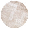 Area Rug Crystal Round Brown Beige Cream Stripes