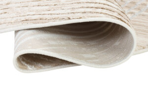 Area Rug Crystal Round Brown Beige Cream Stripes