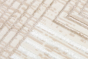 Area Rug Crystal Round Brown Beige Cream Stripes