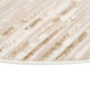 Area Rug Crystal Round Brown Beige Cream Stripes