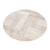 Area Rug Crystal Round Brown Beige Cream Stripes