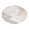 Area Rug Crystal Round Grey Beige Cream Stripes