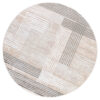 Area Rug Crystal Round Grey Beige Cream Stripes