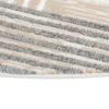 Area Rug Crystal Round Grey Beige Cream Stripes