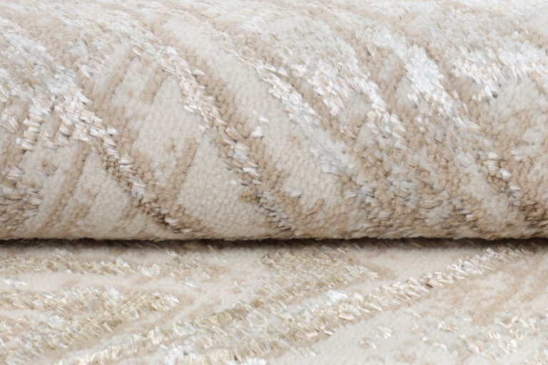 Area Rug Crystal Round Cream Brown Flecked Lines