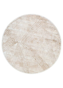 Area Rug Crystal Round Cream Brown Flecked Lines