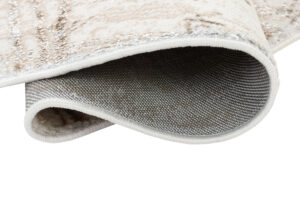 Area Rug Crystal Round Cream Brown Flecked Lines