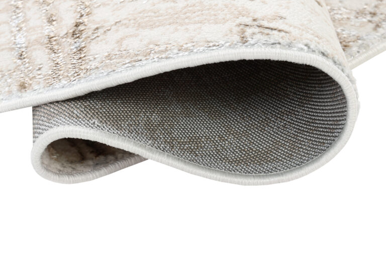 Area Rug Crystal Round Cream Brown Flecked Lines