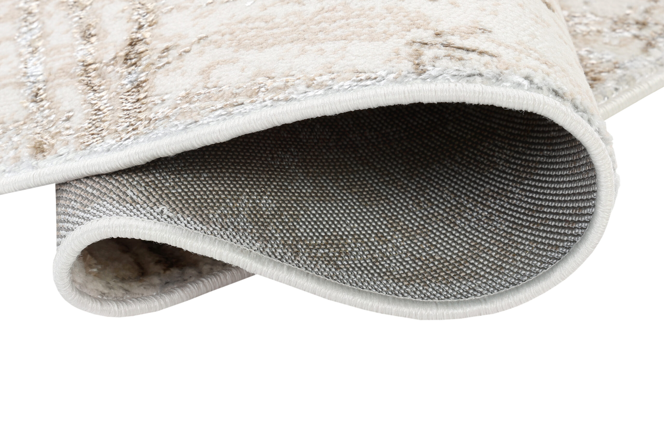 Area Rug Crystal Round Cream Brown Flecked Lines