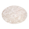 Area Rug Crystal Round Brown Cream Beige Lines