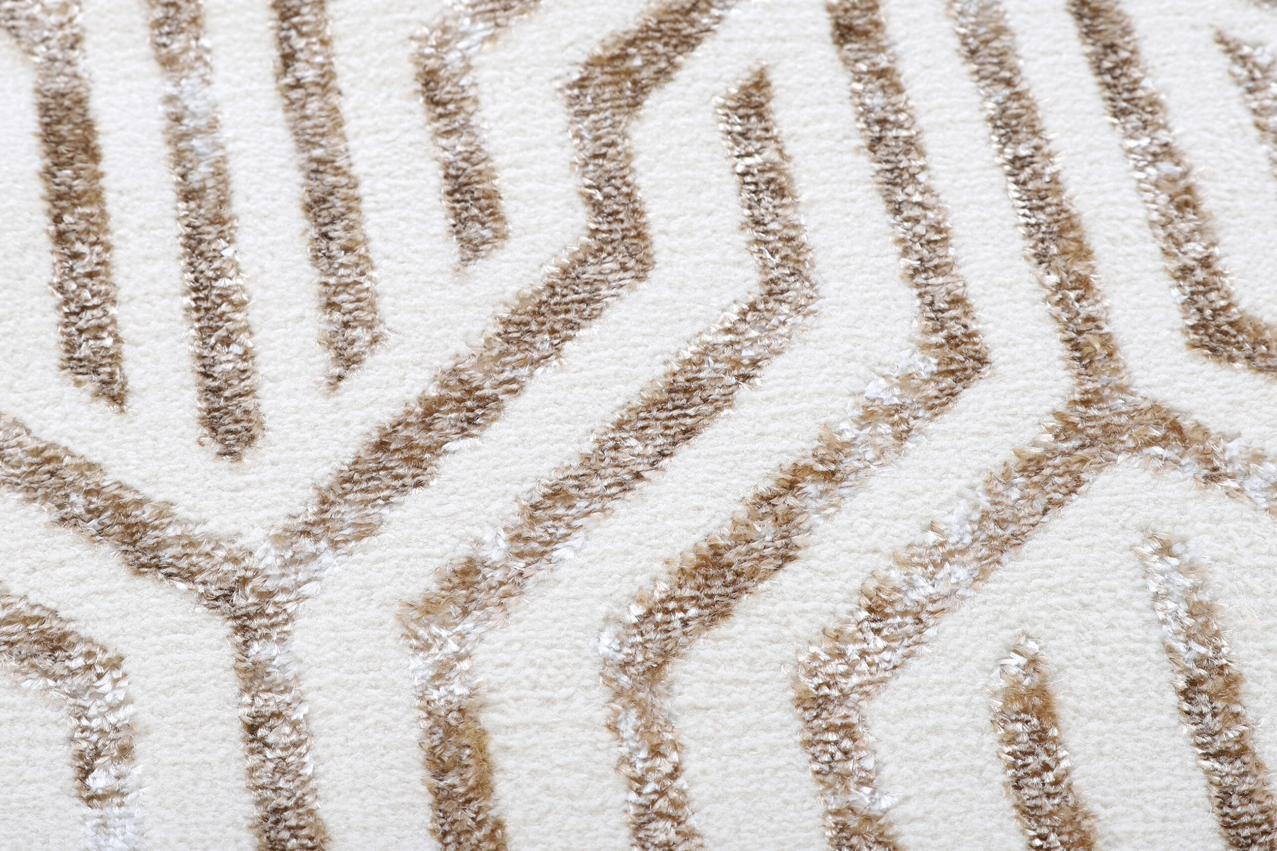 Area Rug Crystal Round Brown Cream Beige Lines