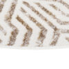 Area Rug Crystal Round Brown Cream Beige Lines