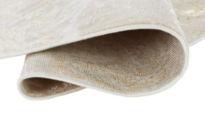 Area Rug Crystal Round Beige Gold Cream Marble