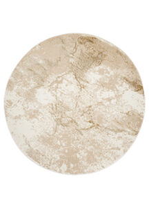 Area Rug Crystal Round Brown Beige Marble