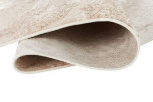 Area Rug Crystal Round Brown Beige Marble