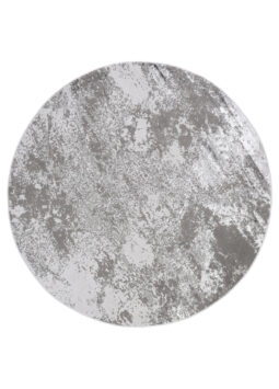 Area Rug Crystal Round Light Grey Marble