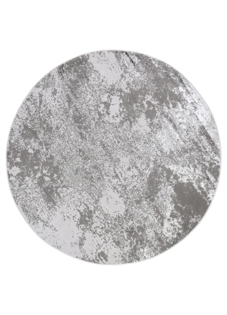 Area Rug Crystal Round Light Grey Marble