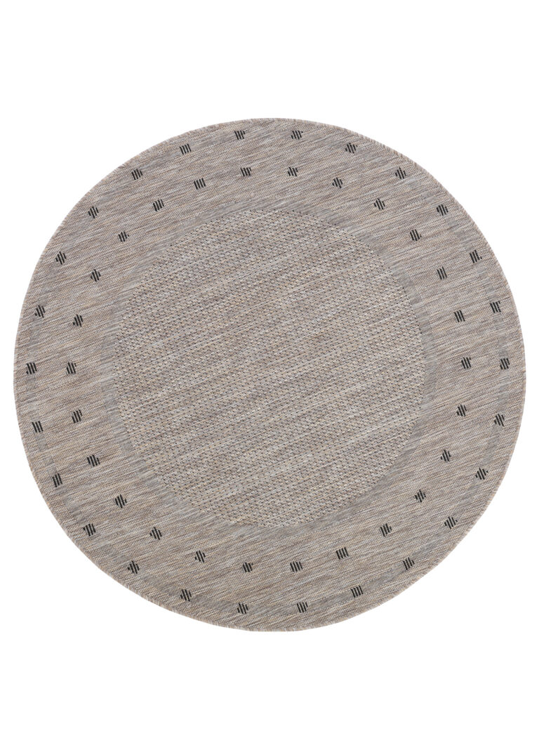 Area Rug Melissa Round Brown Frame Indoor Outdoor