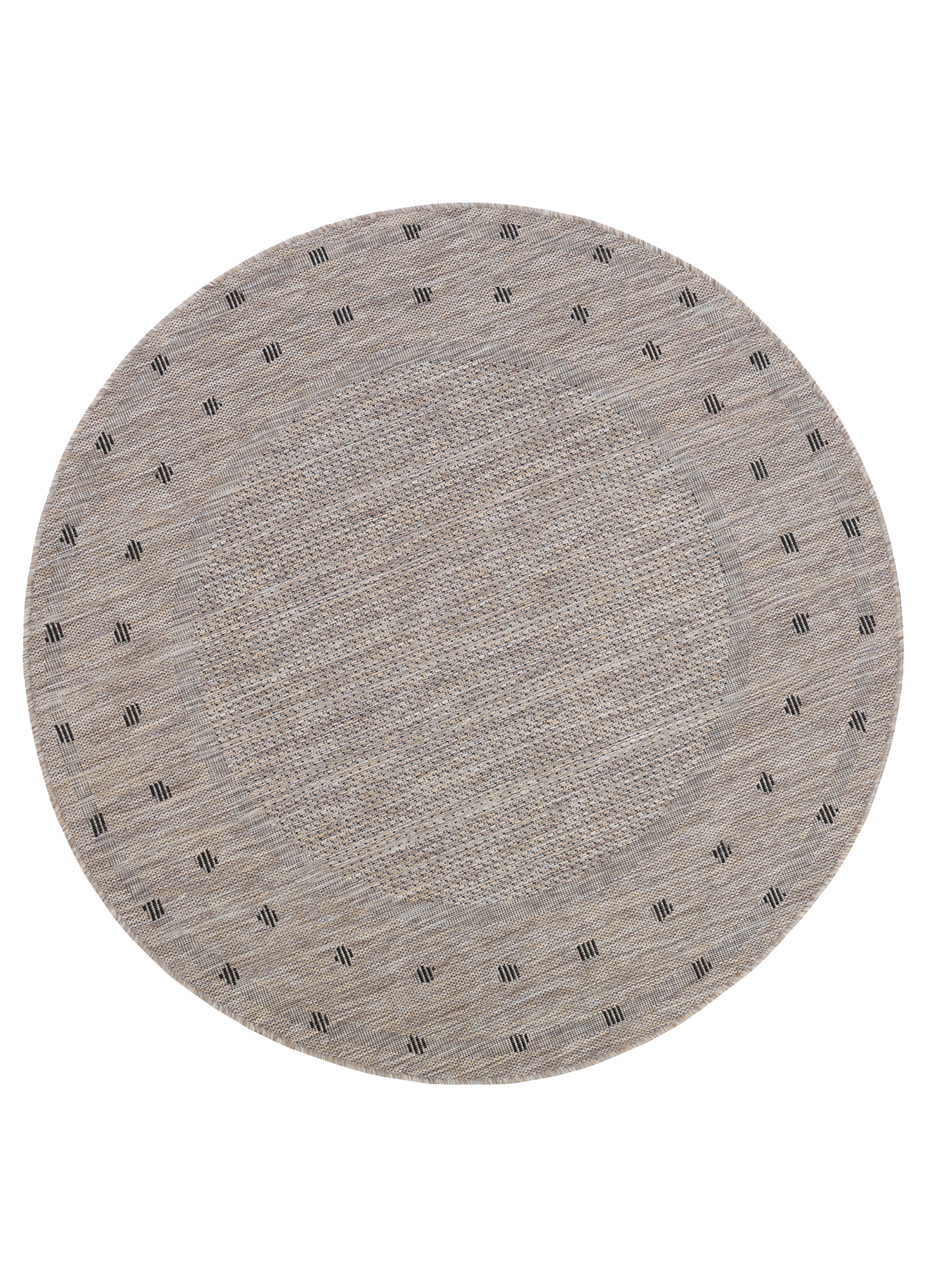 Area Rug Melissa Round Brown Frame Indoor Outdoor