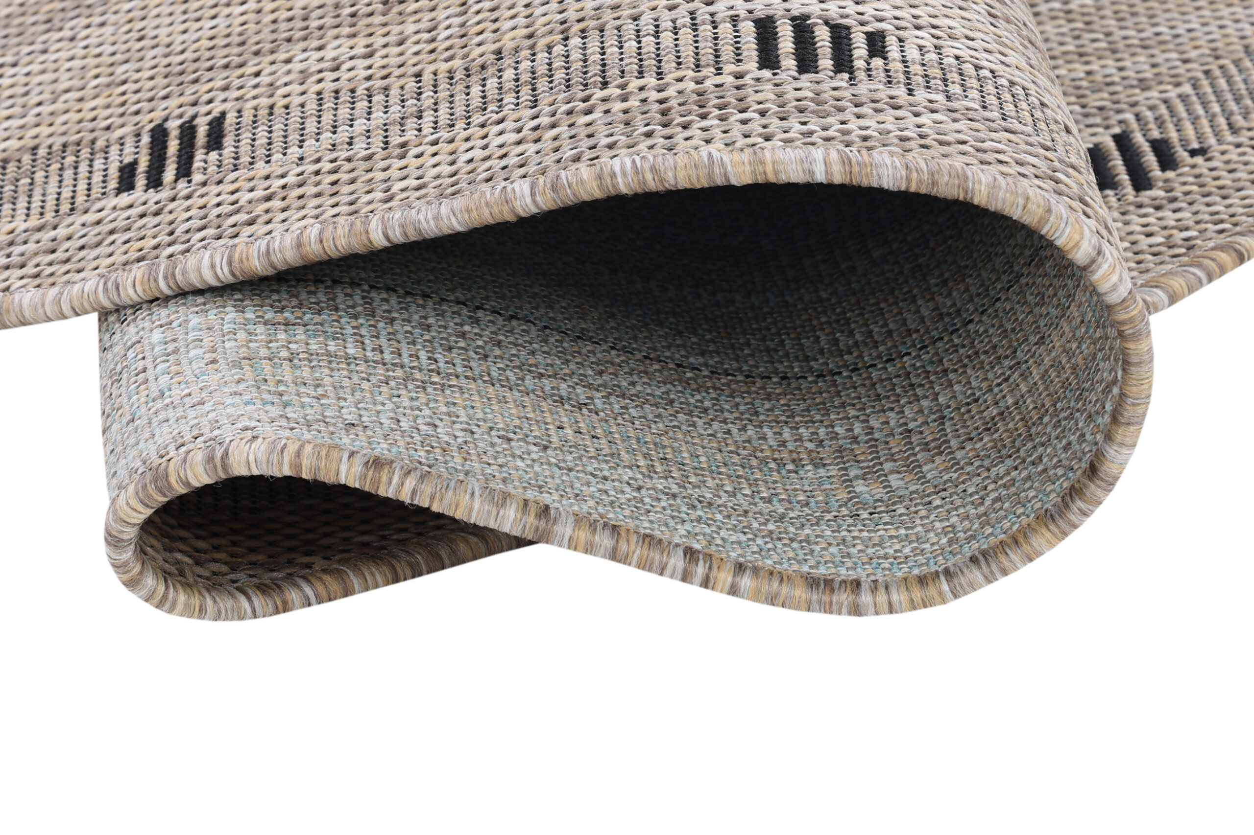 Area Rug Melissa Round Brown Frame Indoor Outdoor