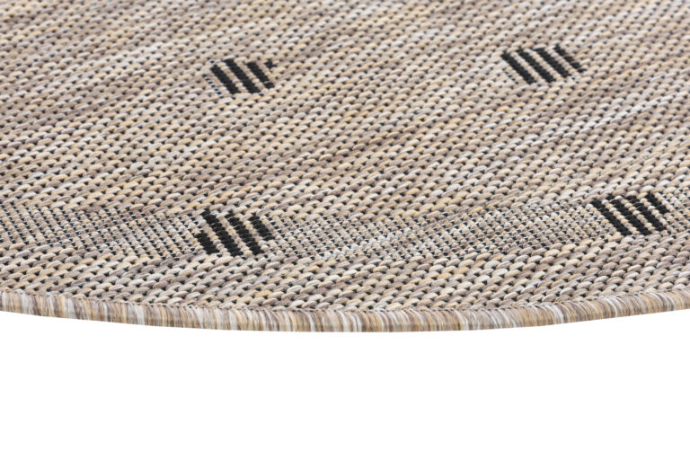 Area Rug Melissa Round Brown Frame Indoor Outdoor