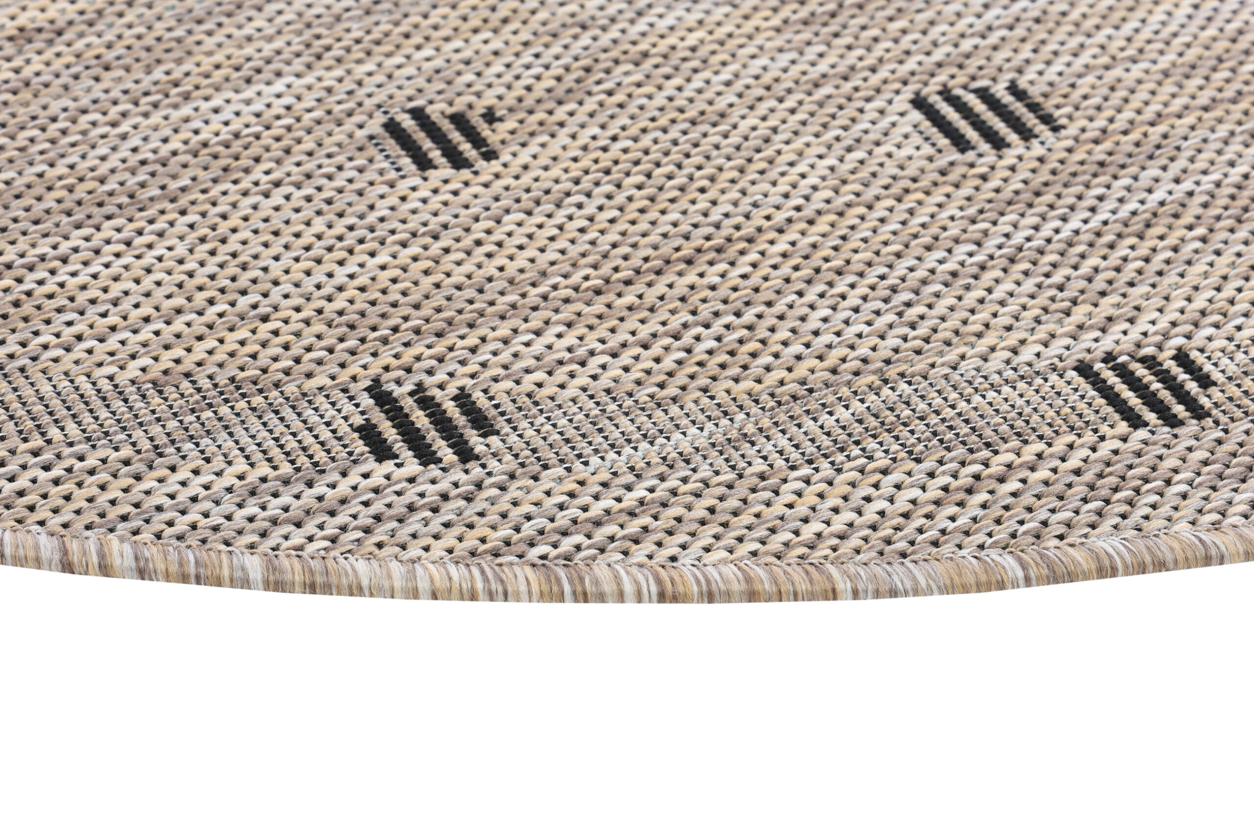 Area Rug Melissa Round Brown Frame Indoor Outdoor